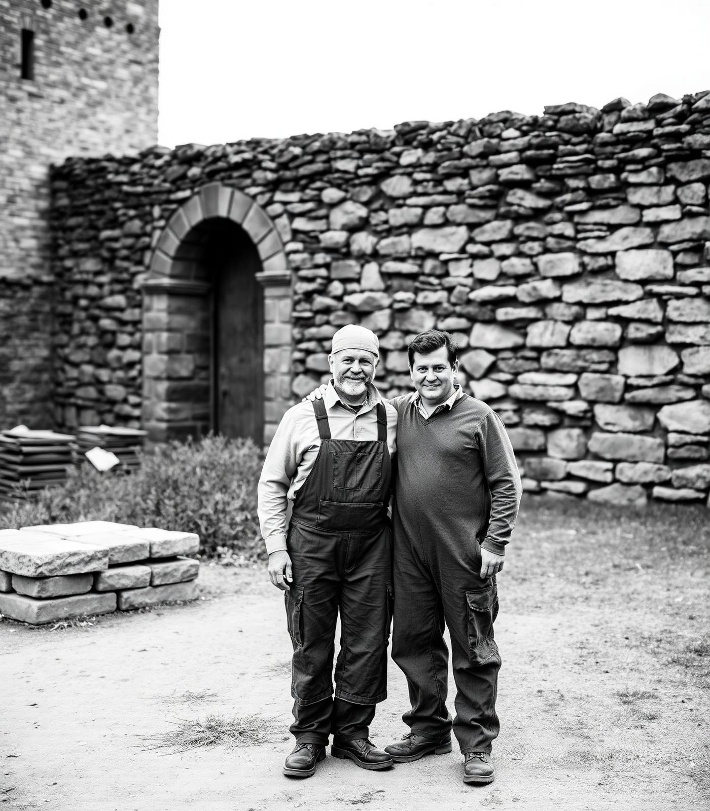 Father and son masonry team